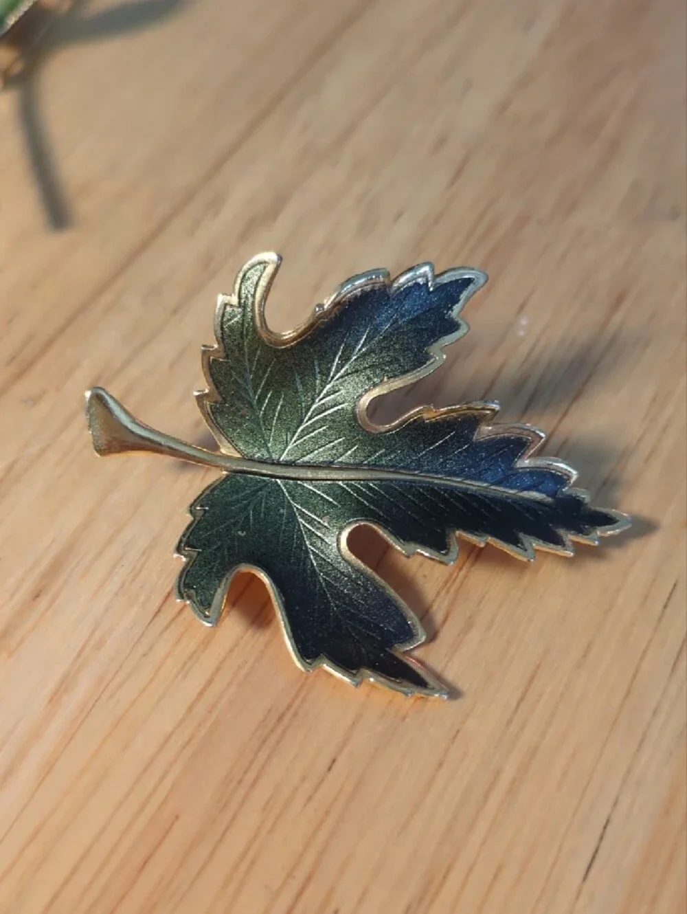 Vintage Autumn Brooch Trio - Red, Green, Gold
